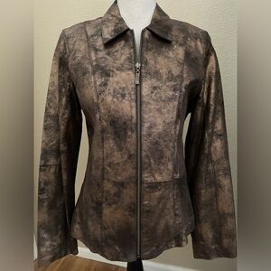 Tribal genuine soft leather black/copper jacket. NWOT Size 8